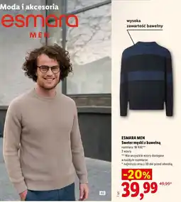 Lidl Esmara men sweter męski z bawełną oferta