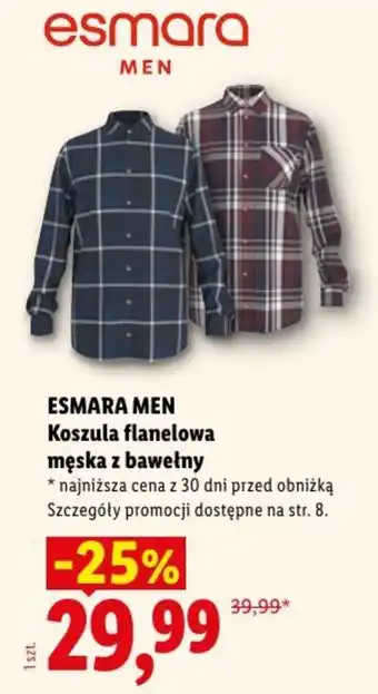 Koszula flanelowa męska z bawełny