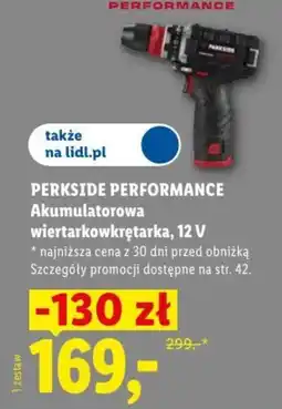 Lidl PERKSIDE PERFORMANCE Akumulatorowa wiertarkowkrętarka, 12 V oferta
