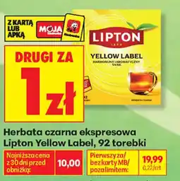 Biedronka Herbata czarna ekspressowa Lipton Yellow Label oferta