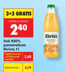 Biedronka Sok 100% pomarańcza Riviva oferta