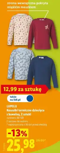 Lidl Lupilu Koszulki termiczne dziecięce z bawełną oferta