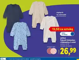 Lidl LUPILU Pajacyki niemowlęce z biobawełny oferta