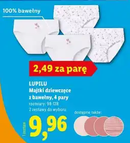 Lidl Majtki dziewczęce z bawełny oferta