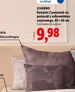 Lidl Livarno komplet 2 poszewek na poduszki z mikrowłókna satynowego oferta