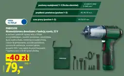Lidl Parkside Akumulatorowa dmuchawa z funkcją ssania, 12 V oferta
