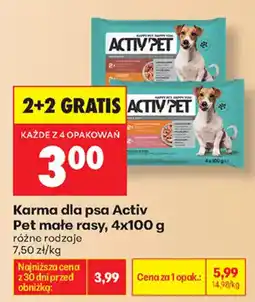 Biedronka Karma dla psa Activ Pet małe rasy oferta