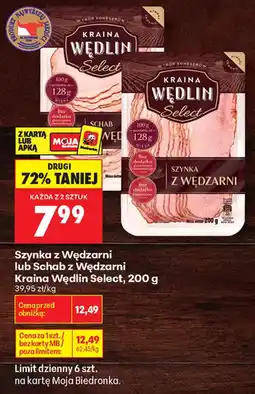 Biedronka Szyńka z Wędzarni lub Schab z Wędzarni Kraina Wędlin Select oferta