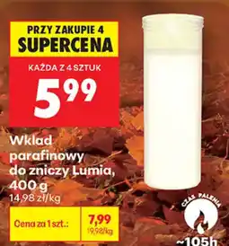 Biedronka Wkład parafinowy do zniczy Lumia oferta