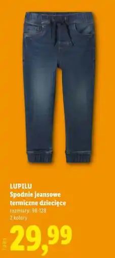 Lidl Lupilu Spodnie jeansowe termiczne dziecięce oferta