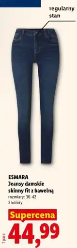 Lidl Jeansy damskie skinny fit z bawełną oferta