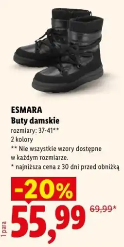 Lidl Buty damskie esmara oferta