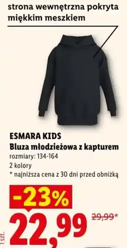 Lidl Esmara kids bluza młodzieżowa z kapturem oferta
