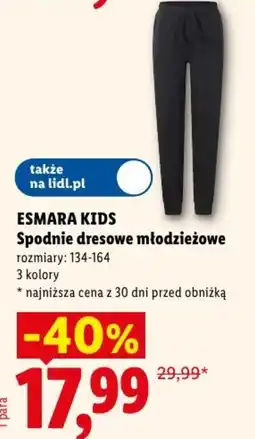 Lidl Esmara kids spodnie dresowe młodzieżowe oferta