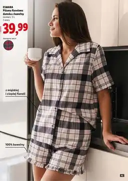 Lidl Esmara Piżama flanelowa damska z bawełny oferta