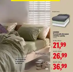 Lidl Livarno prześcieradło dżersejowe z bawełny z gumką oferta