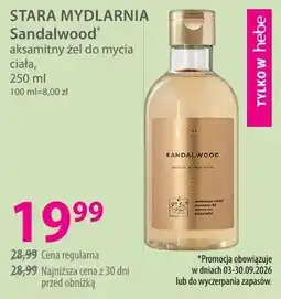 Hebe Sandalwood aksamitny żel do mycia ciała oferta