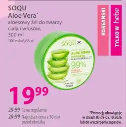 Hebe SOQU Aloe Vera alesowy żel do twarzy ciała i włosów oferta