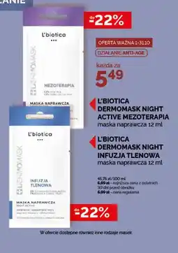 Ziko Dermo Dermomask Night Infuzja Tlenowa maska naprawcza L'biotica oferta