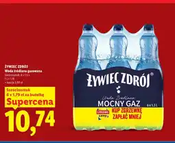 Lidl Woda źródlana gazowana Żywiec Zdrój Mocny Gaz 6-pak oferta