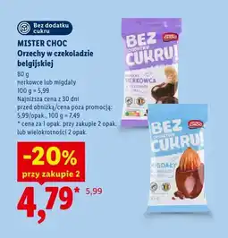 Lidl Orzechy nerkowca w czekoladzie belgijskiej bez dodatku cukru Mister Choc oferta