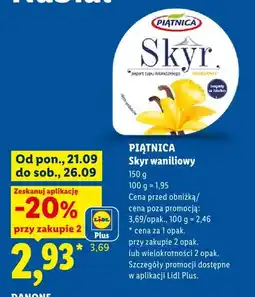 Lidl Jogurt Skyr waniliowy Piątnica oferta