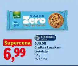 Lidl Ciastka z kawałkami czekolady bez dodatku cukru Gullón Zero oferta