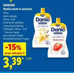 Lidl Serek Danio w saszetce o smaku waniliowym oferta