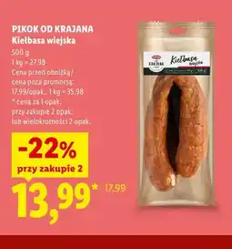 Lidl Kiełbasa wiejska Pikok Od Krajana oferta