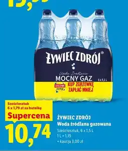Lidl Woda źródlana gazowana Żywiec Zdrój Mocny Gaz 6-pak oferta