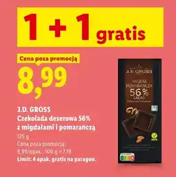 Lidl Czekolada deserowa 56% z migdałami i pomarańczą J.D. Gross oferta