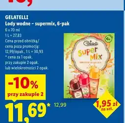 Lidl Lody wodne Gelatelli Supermix 6-pak oferta