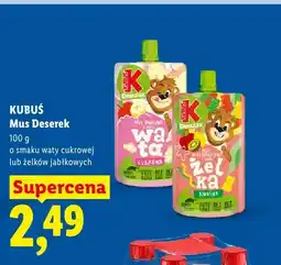 Lidl Mus owocowy Kubuś Deserek o smaku waty cukrowej oferta