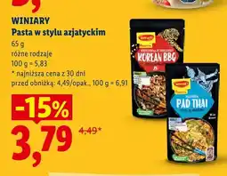 Lidl Pasta w stylu azjatyckim Winiary Korean BBQ oferta