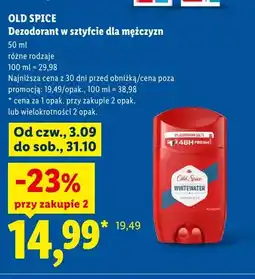 Lidl Dezodorant w sztyfcie dla mężczyzn Old Spice Whitewater oferta