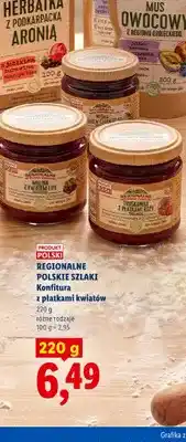 Lidl Konfitura z płatkami kwiatów Regionalne Polskie Szlaki Malina z kwiatem lipy oferta