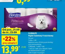 Lidl Papier toaletowy Floralys Premium 4-warstwowy 10-pak oferta