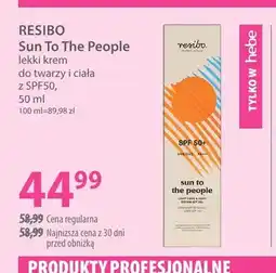 Hebe Lekki krem do twarzy i ciała z SPF50 Sun To The People Resibo oferta