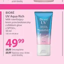 Hebe UV Aqua Rich lekki nawilżający krem przeciwsłoneczny z efektem glow z SPF50+ Bioré oferta