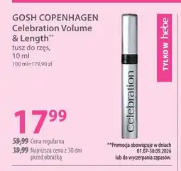 Hebe Tusz do rzęs Celebration Volume & Length Gosh Copenhagen oferta