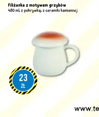 Filiżanka z motywem grzybów