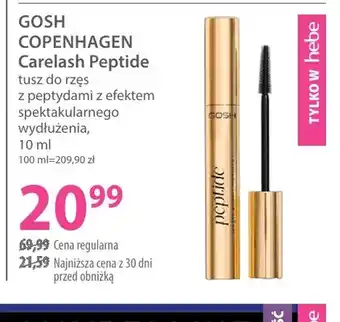 Tusz do rzęs Carelash Peptide z peptydami z efektem spektakularnego wydłużenia GOSH Copenhagen