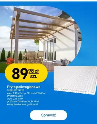 Płyta poliwęglanowa 0,98x3 m gr. 10 mm