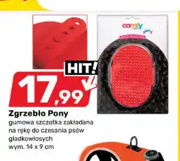 Bricomarche Zgrzebło Pony gumowa szczotka zakładana na rękę do czesania psów gładkowłosych 14x9 cm Comfy oferta