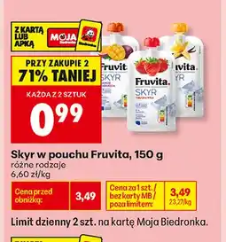 Biedronka Skyr w pouchu Fruvita oferta
