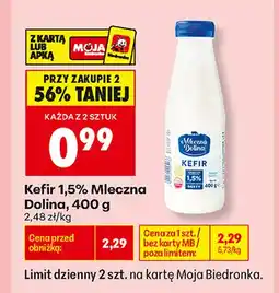 Biedronka Kefir Mleczna Dolina 1,5% oferta