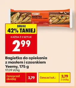 Biedronka Bagietka do opiekania z masłem i czosnkiem Yeemy oferta