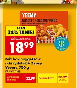 Biedronka Mix box nuggetsów i skrzydełek + 2 sosy Yeemy oferta