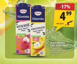 Arhelan Sok Vitaminka Witalność jabłko marchew malina Hortex oferta