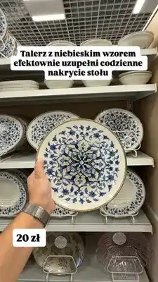 Pepco Talerz z niebieskim wzorem oferta